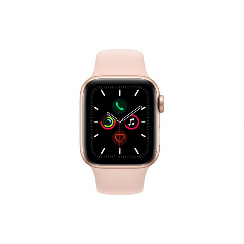 Apple Watch 5 44mm Gold Aluminium Case with Pink Sand Sport Band, фото 3