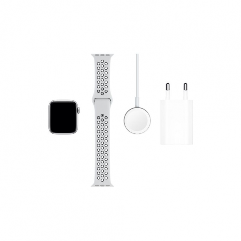 Apple Watch 5 Nike 40mm 4G Silver Aluminium Case with Pure Platinum/Black Nike Sport Band, фото 7