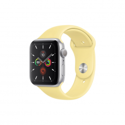 Apple Watch 5 44mm Silver Aluminum Case with Lemon Cream Sport Band