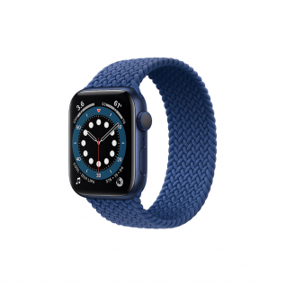 Apple Watch 6 44mm Blue Aluminium Case with Atlantic Blue Braided Solo Loop