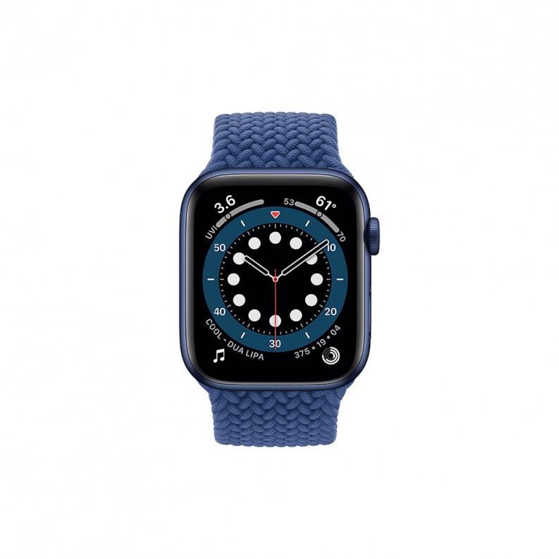 Apple Watch 6 44mm Blue Aluminium Case with Atlantic Blue Braided Solo Loop, фото 3