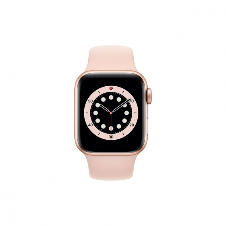 Apple Watch 6 40mm Gold Aluminum Case with Pink Sand Sport Band, фото 3