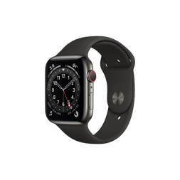Apple Watch 6 4G 44mm Graphite Stainless Steel Case with Black Sport Band