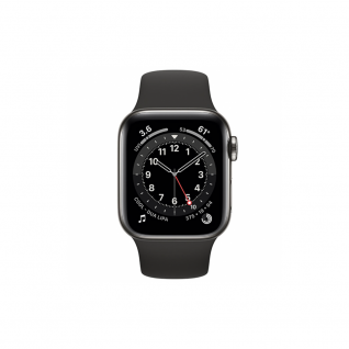 Apple Watch 6 4G 44mm Graphite Stainless Steel Case with Black Sport Band