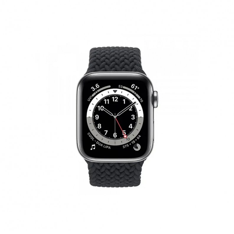 Apple Watch 6 4G 40mm Silver Stainless Steel Case with Atlantic Blue Braided Solo Loop 5, фото 3