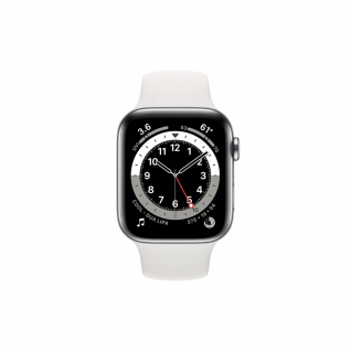 Apple Watch 6 4G 40mm Silver Stainless Steel Case with White Sport Band
