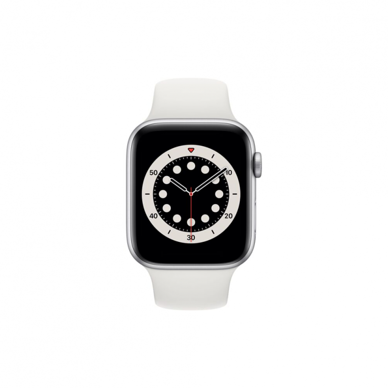 Apple Watch 6 4G 40mm Silver Aluminum Case with White Sport Band, фото 3