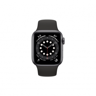 Apple Watch 6 40mm Space Gray Aluminum Case with Black Sport Band