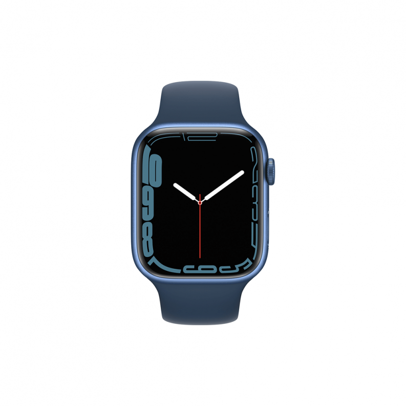 Apple Watch 7 4G 41mm Blue Aluminum Case with Abyss Blue Sport Band, фото 3