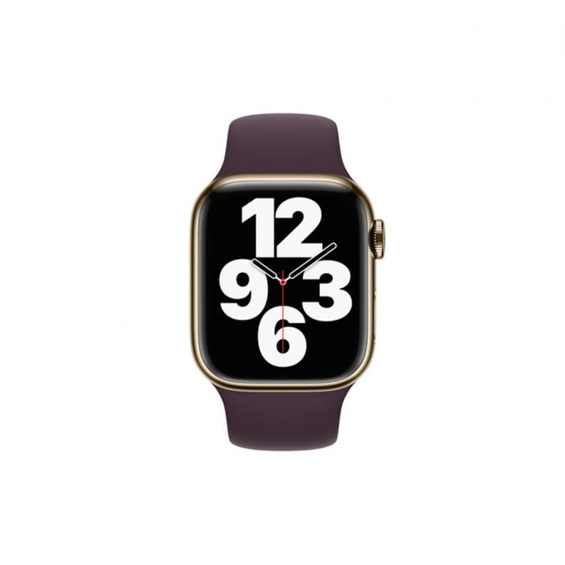 Apple Watch 7 4G 41mm Gold Stainless Steel Case with Dark Cherry Sport Band, фото 3