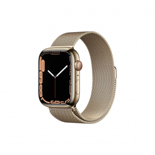 Apple Watch 7 4G 41mm Gold Stainless Steel Case with Gold Milanese Loop