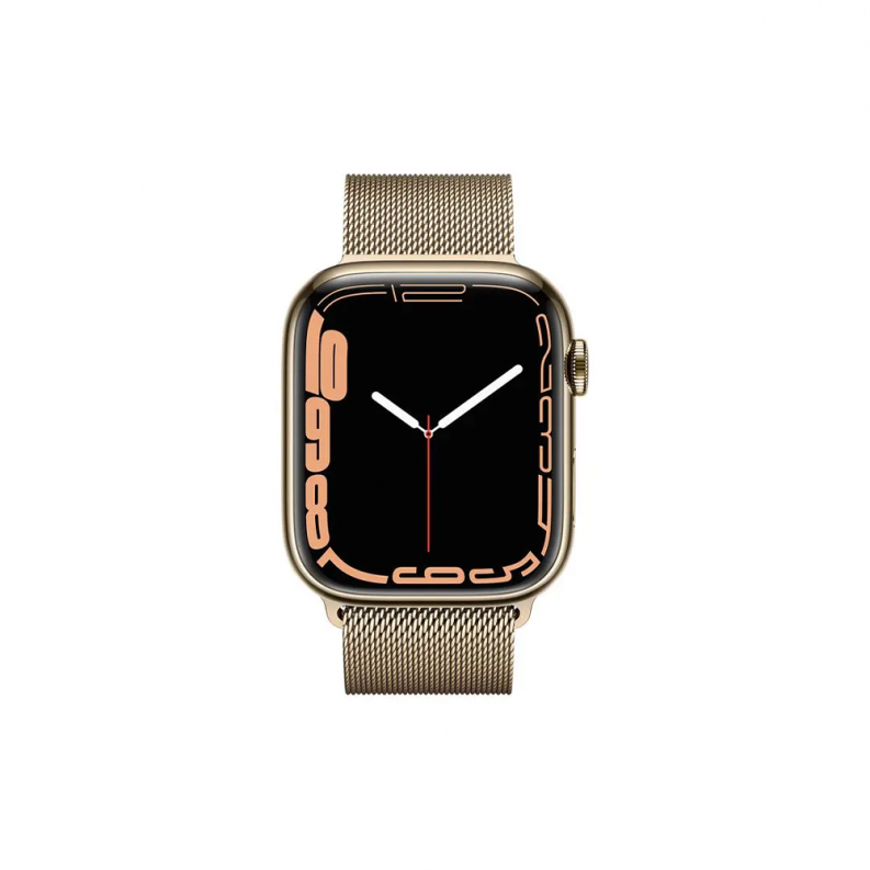 Apple Watch 7 4G 41mm Gold Stainless Steel Case with Gold Milanese Loop, фото 3