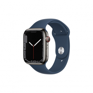 Apple Watch 7 4G 45mm Graphite Stainless Steel Case with Abyss Blue Sport Band