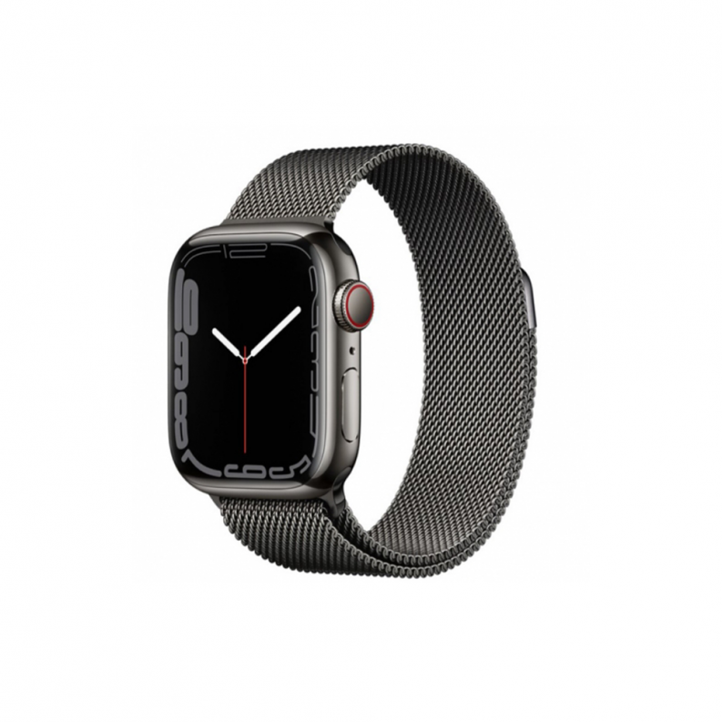 Apple Watch 7 4G 45mm Graphite Stainless Steel Case with Graphite Milanese Loop