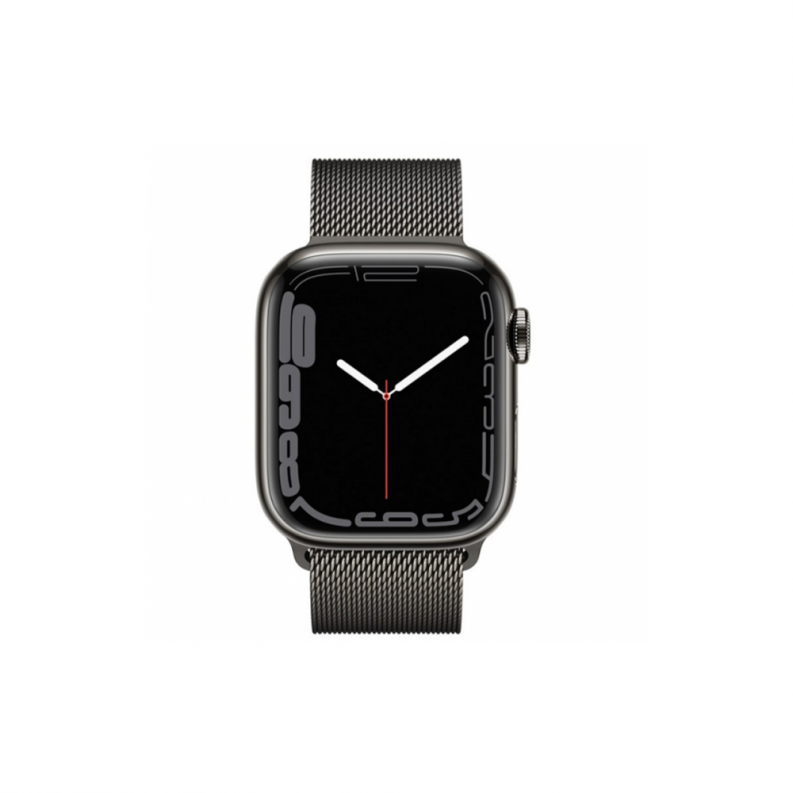 Apple Watch 7 4G 41mm Graphite Stainless Steel Case with Graphite Milanese Loop, фото 3