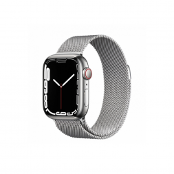 Apple Watch 7 4G 41mm Silver Stainless Steel Case with Silver Milanese Loop