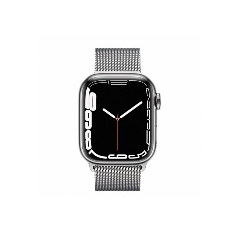 Apple Watch 7 4G 41mm Silver Stainless Steel Case with Silver Milanese Loop, фото 3