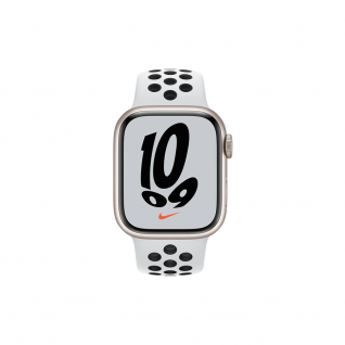 Apple Watch Nike 7 GPS 45mm Starlight Aluminum Case with Pure Platinum/Black Nike Sport Band