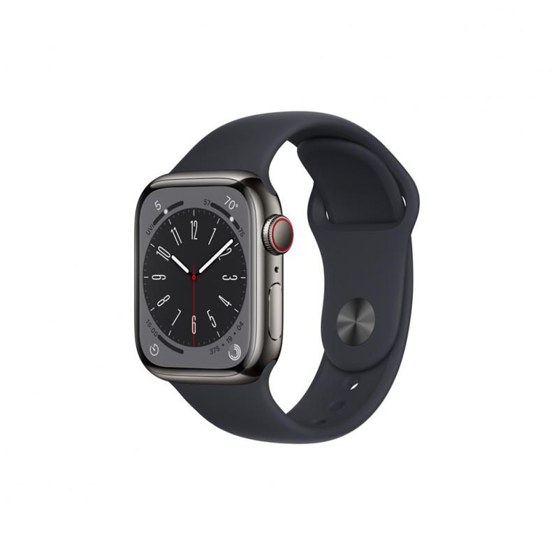 Apple Watch Series 8 GPS + Cellular 45mm Graphite Stainless Steel Case with Midnight Sport Band