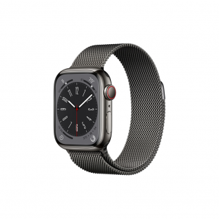 Apple Watch Series 8 GPS + Cellular 45mm Graphite Stainless Steel Case with Milanese Loop Graphite