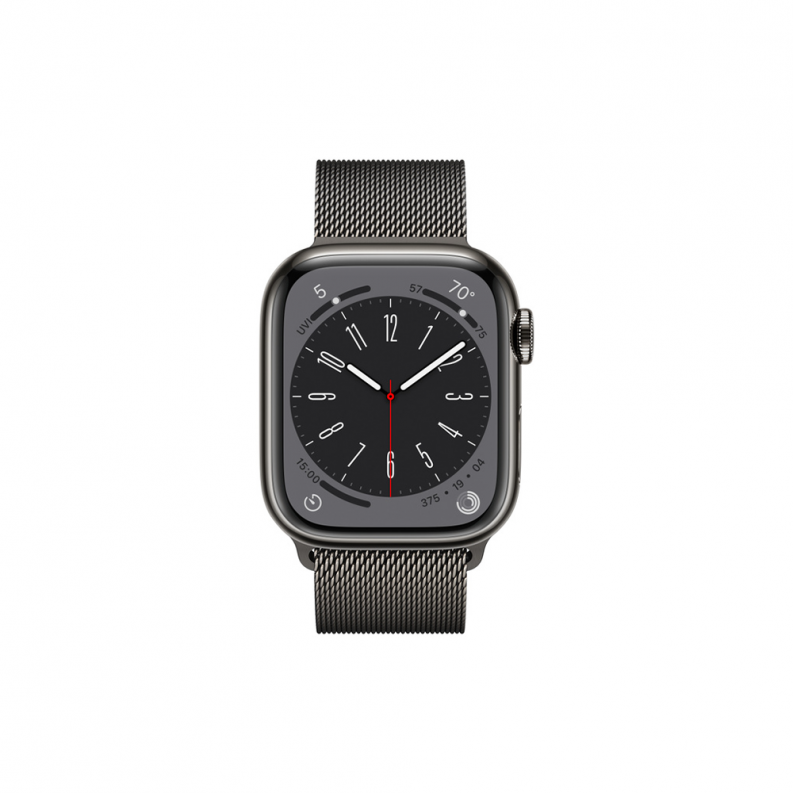 Apple Watch Series 8 GPS + Cellular 45mm Graphite Stainless Steel Case with Milanese Loop Graphite, фото 3