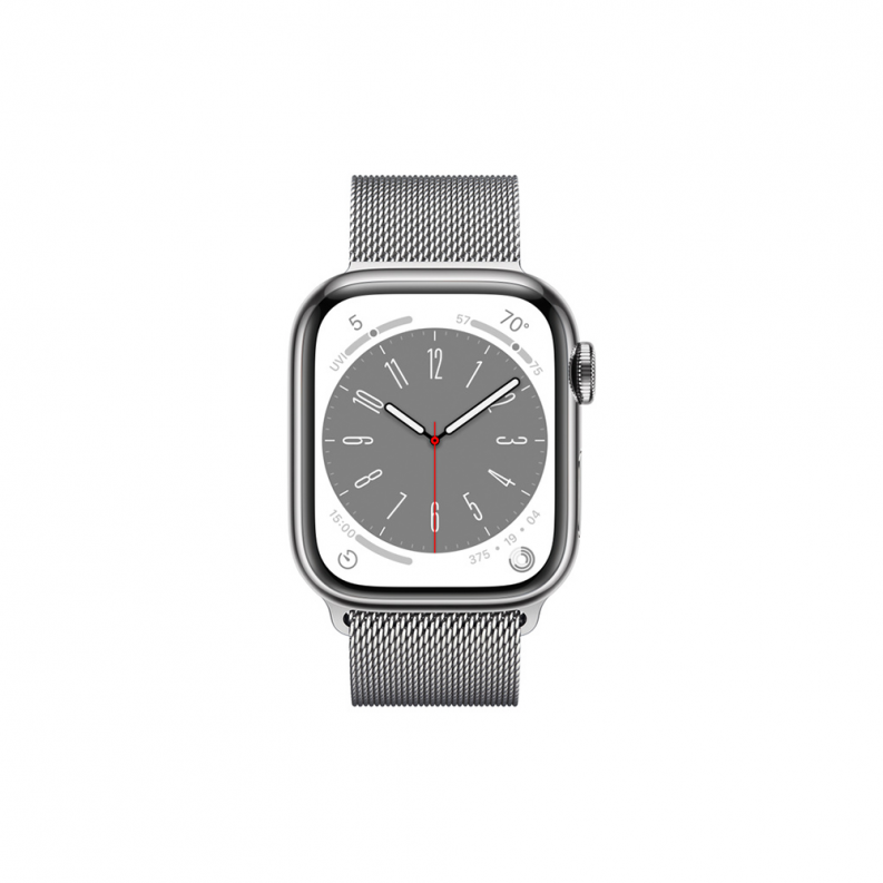 Apple Watch Series 8 GPS + Cellular 41mm Silver Stainless Steel Case with Milanese Loop Silver, фото 3