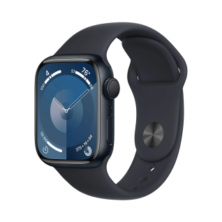 Apple Watch Series 9 GPS 41mm Midnight Aluminum Case with Midnight Sport Band - M/L (MR8X3)