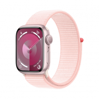 Apple Watch Series 9 GPS 41mm Pink Aluminum Case with Light Pink Sport Loop (MR953)