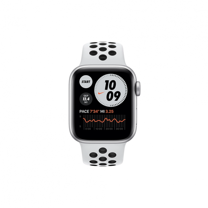 Apple Watch Nike SE GPS 40mm Silver Aluminum Case with Pure Platinum/Black Nike Sport Band, фото 3