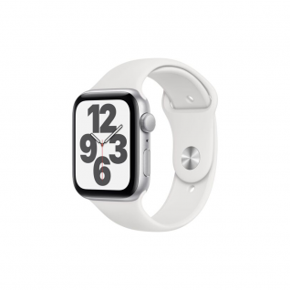 Apple Watch SE 4G 44mm Silver Aluminum Case with White Sport Band