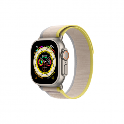 Apple Watch Ultra GPS + Cellular 49mm Titanium Case with Yellow/Beige Trail Loop - S/M